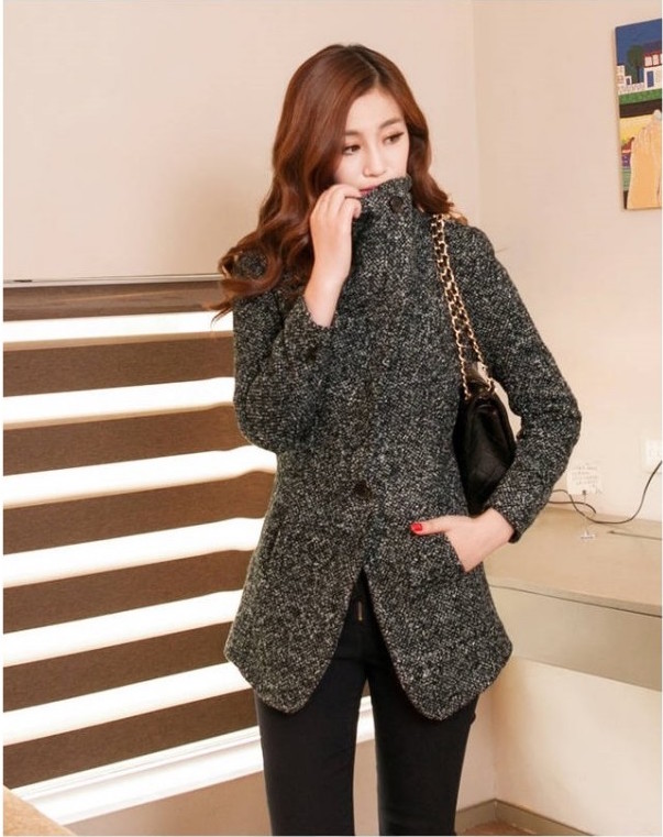 WJ21118 Fashion Woolen Jacket Grey