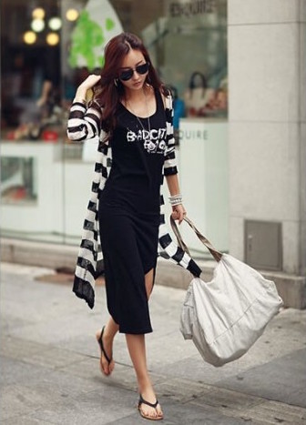 WD21125 Korea Sleeveless Dress Black