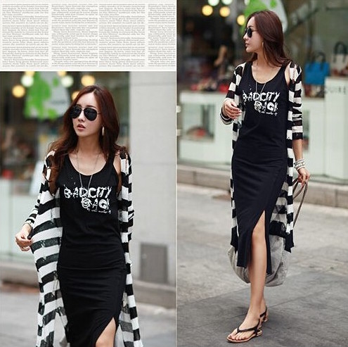 WD21125 Korea Sleeveless Dress Black