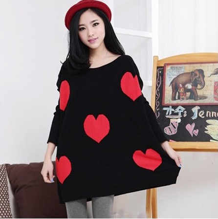 WT21132 Cute Love Top Black