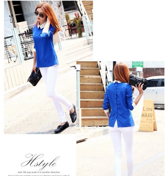 WT21134 Korea Fashion Top Blue