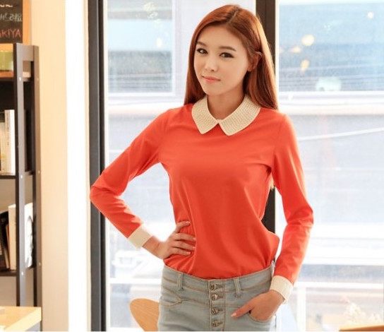 WT21134 Korea Fashion Top Orange