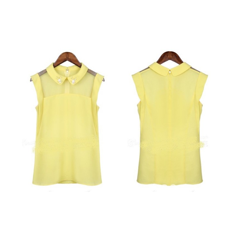 WT21139 Europe Fashion Top Yellow