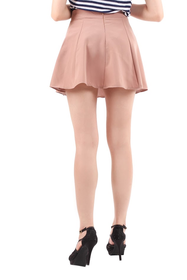 QA-353 Ladies Flared Skirt Beige