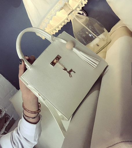 KW80228 Premium Tassel Handbag White