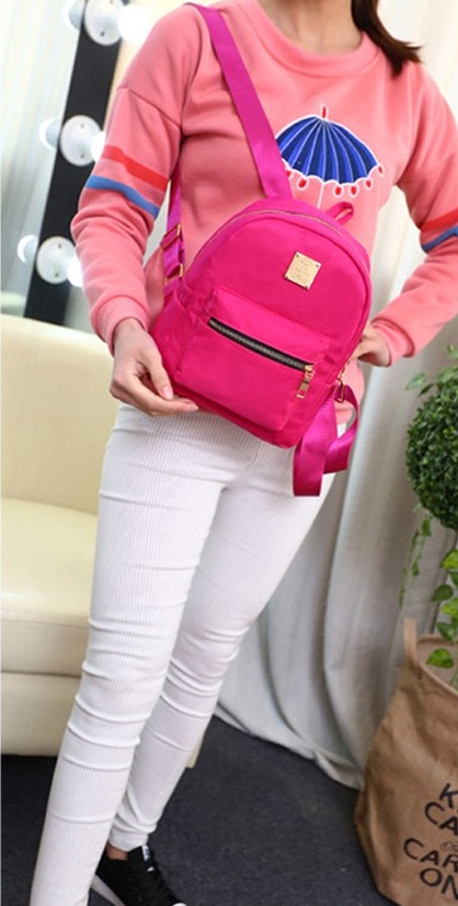 KW80229 Trendy Backpack Hot Pink