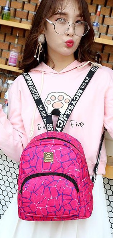 KW80235 Ladies Stylish Backpack Hot Pink