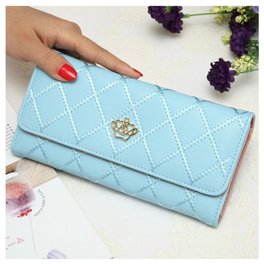 KW80254 Premium Women Purse Light Blue