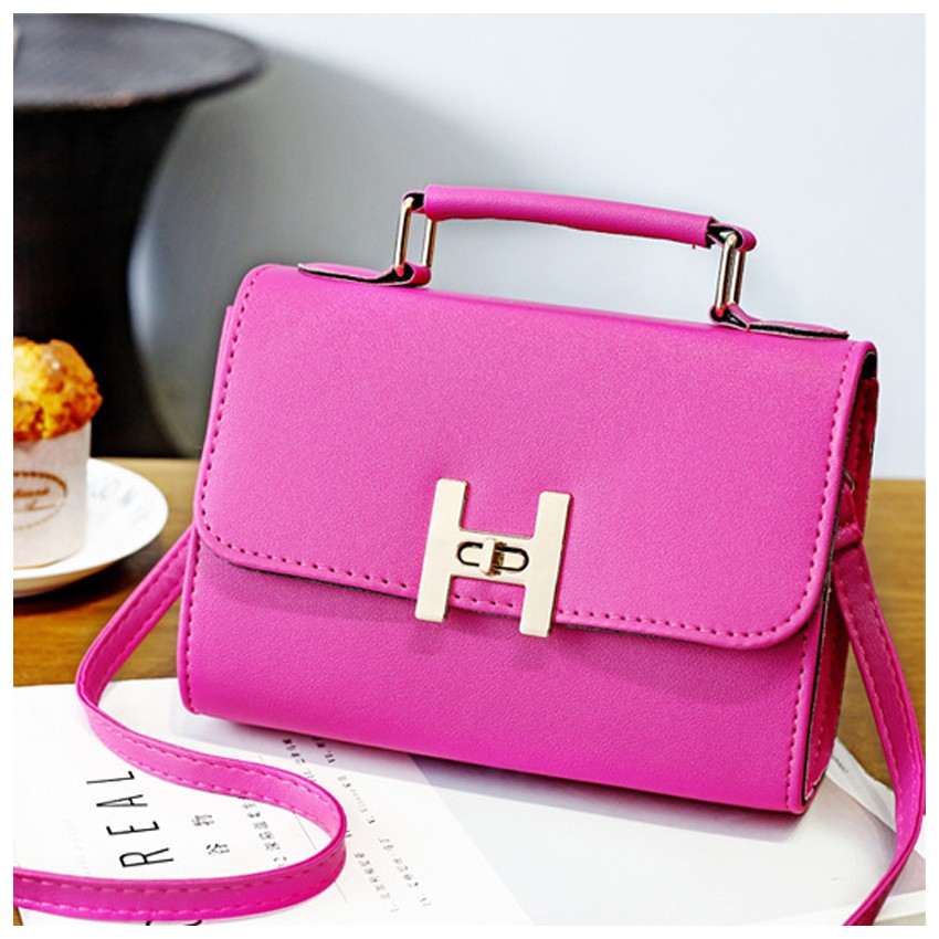 KW80256 Casual Sling Handbag Hot Pink