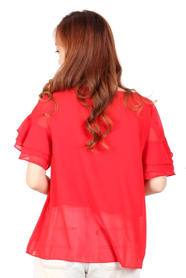 QA-326 Ladies Essential Short Sleeves Top Red