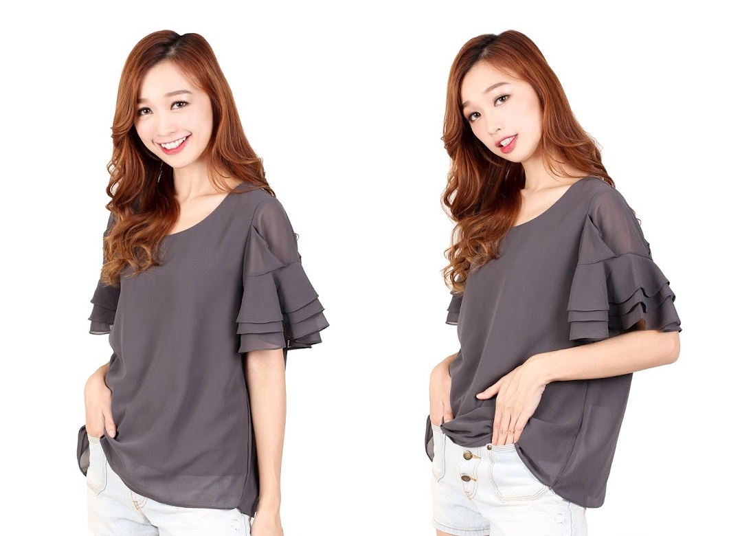 QA-326 Ladies Essential Short Sleeves Top Grey