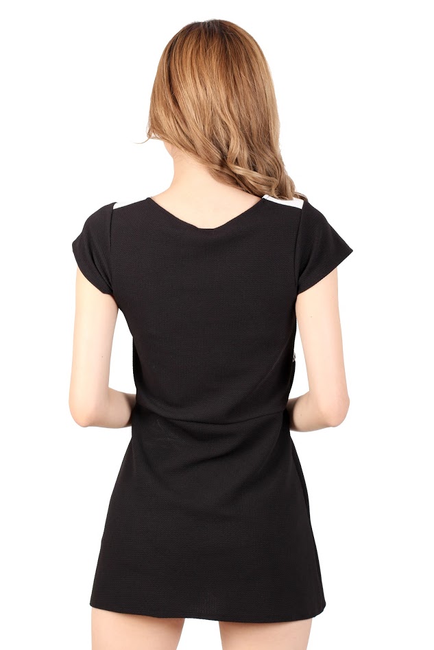 QA-334 Ladies Basic Mini Dress Black