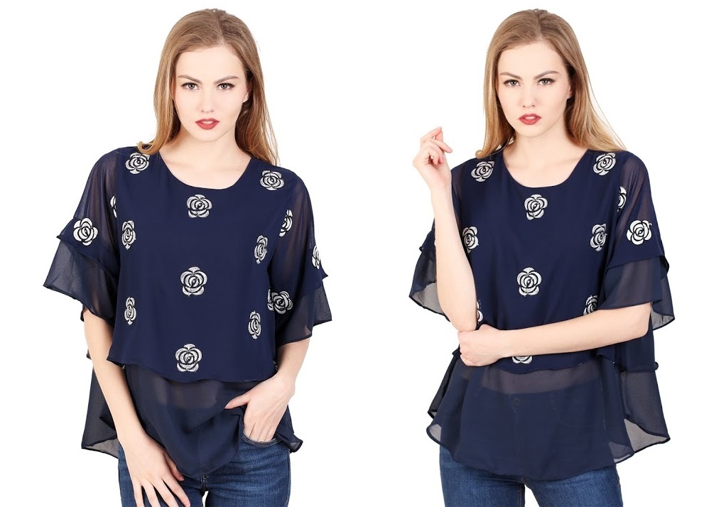 QA-346 Women Stylish Top Blue