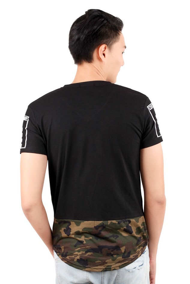 QA-348 Men Short Sleeves Shirt Black