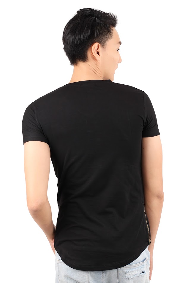 QA-349 Men Sequin Shirt Black