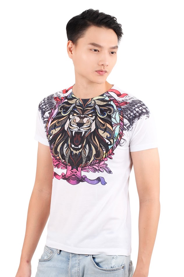 QA-351 Men Graphic Shirt Single Lion