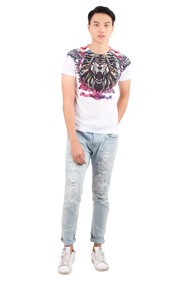 QA-351 Men Graphic Shirt Single Lion