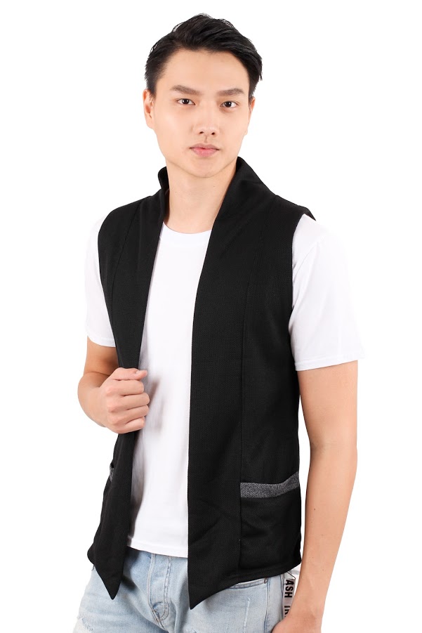 QA-357 Men Fashion Waistcoat Black