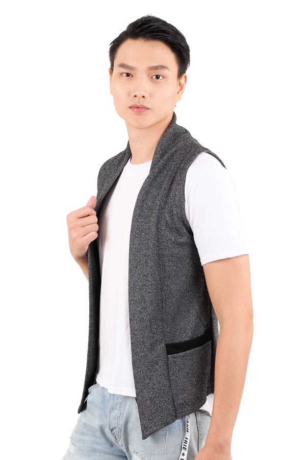 QA-357 Men Fashion Waistcoat Grey