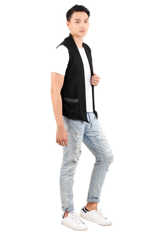 QA-357 Men Fashion Waistcoat Black