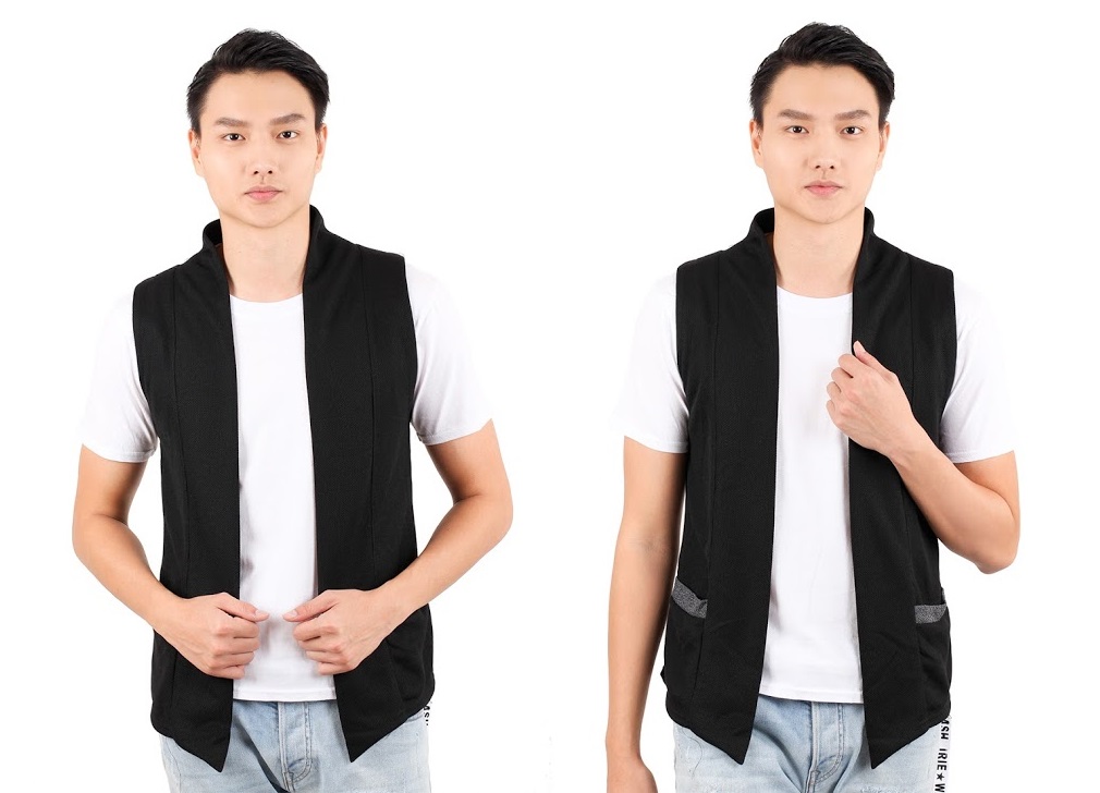 QA-357 Men Fashion Waistcoat Black