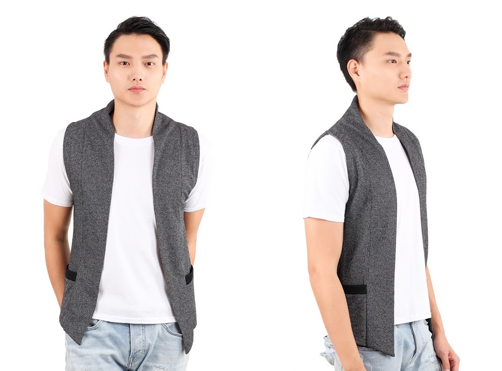 QA-357 Men Fashion Waistcoat Grey