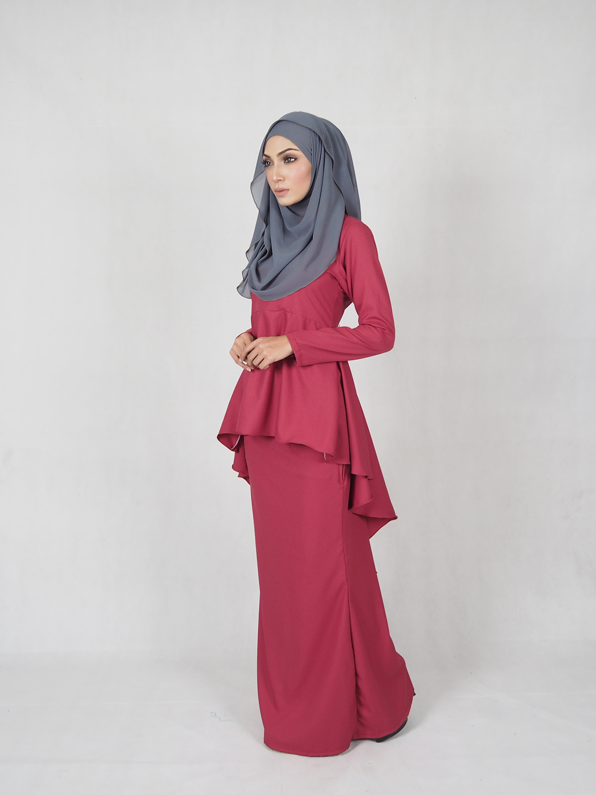 SW4841 Baju Kurung (Plus Size) Maroon