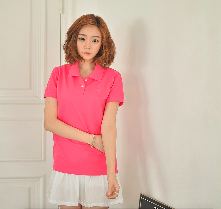 KB10007 Fashion Collar Top Dark Pink