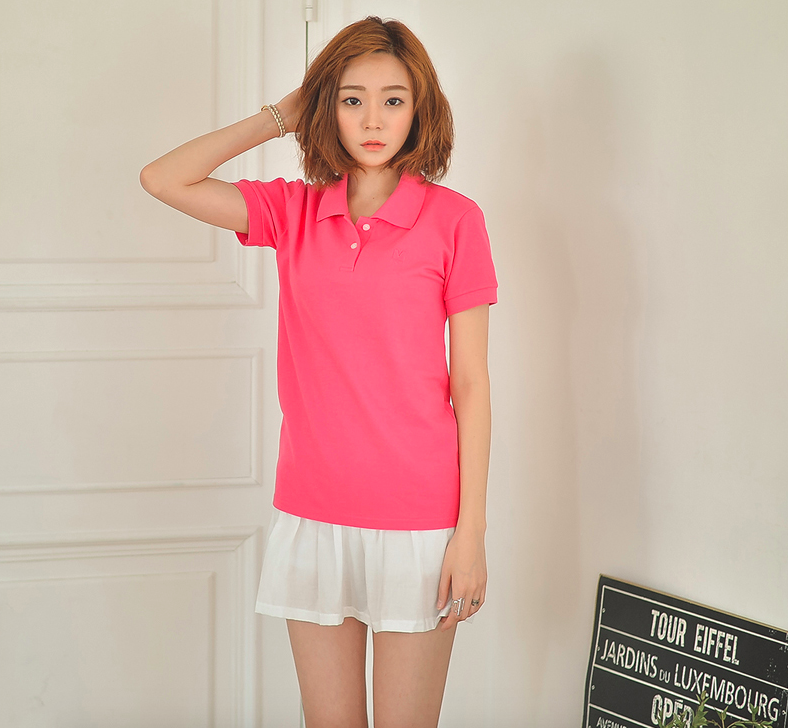 KB10007 Fashion Collar Top Dark Pink