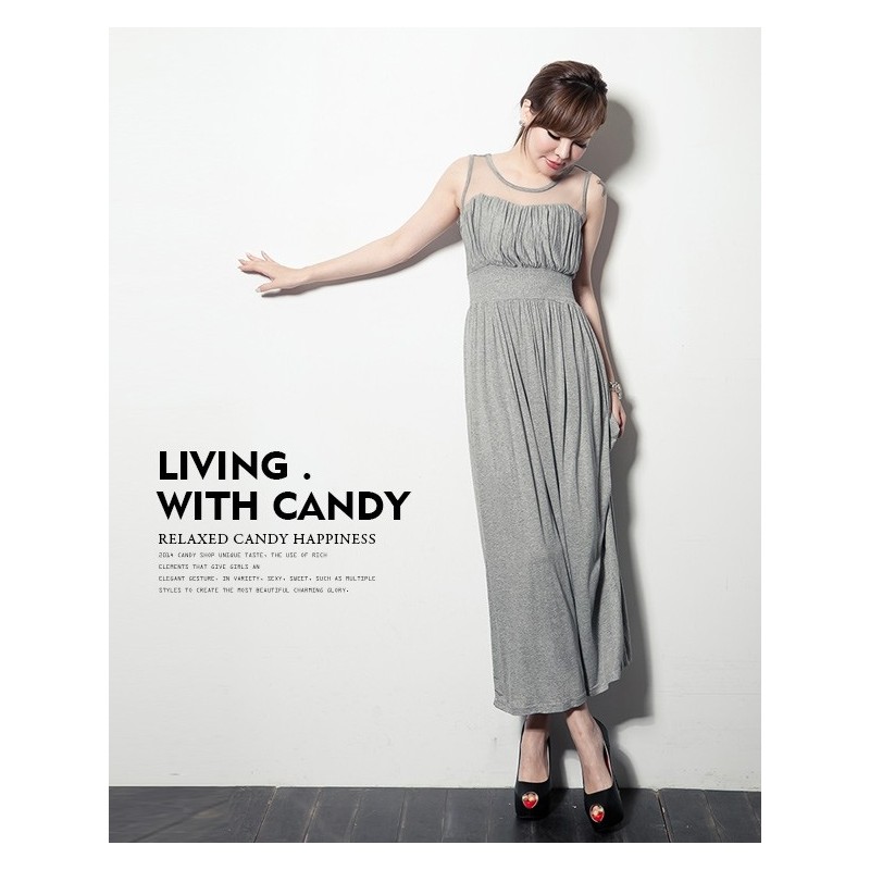 WD21152 Stylish Maxi Dress Grey