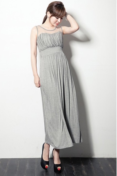 WD21152 Stylish Maxi Dress Grey