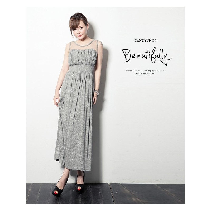 WD21152 Stylish Maxi Dress Grey