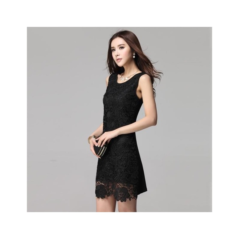 WD21170 Charming Lace Dress Black