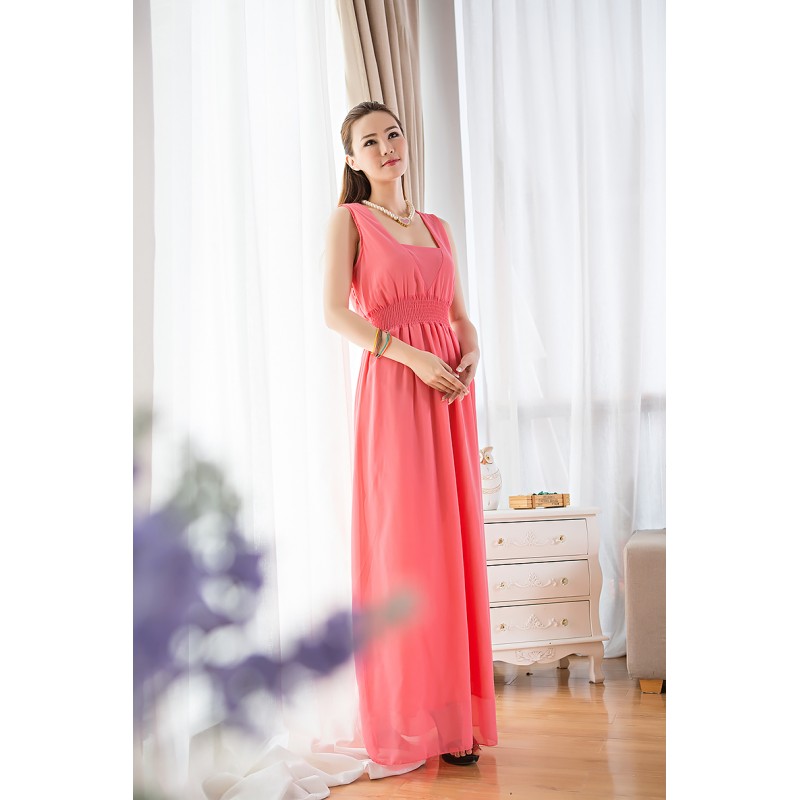 WD21173 Elegant Chiffon Dress Pink