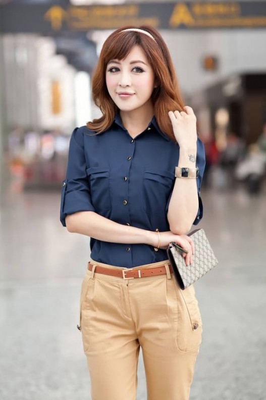 WT21185 Stylish Top Blue