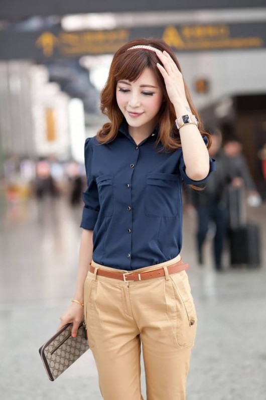 WT21185 Stylish Top Blue