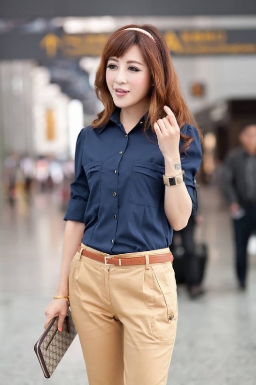 WT21185 Stylish Top Blue