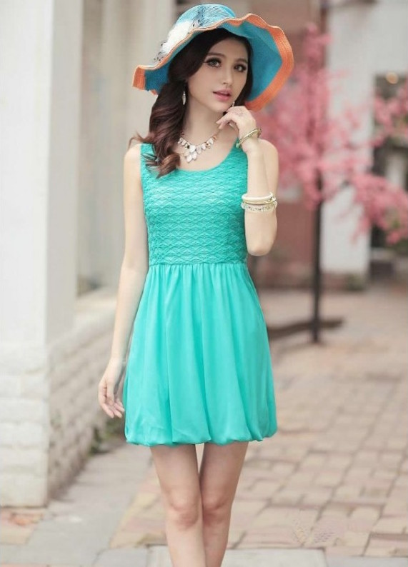 WD21186 Lovely Dress Green