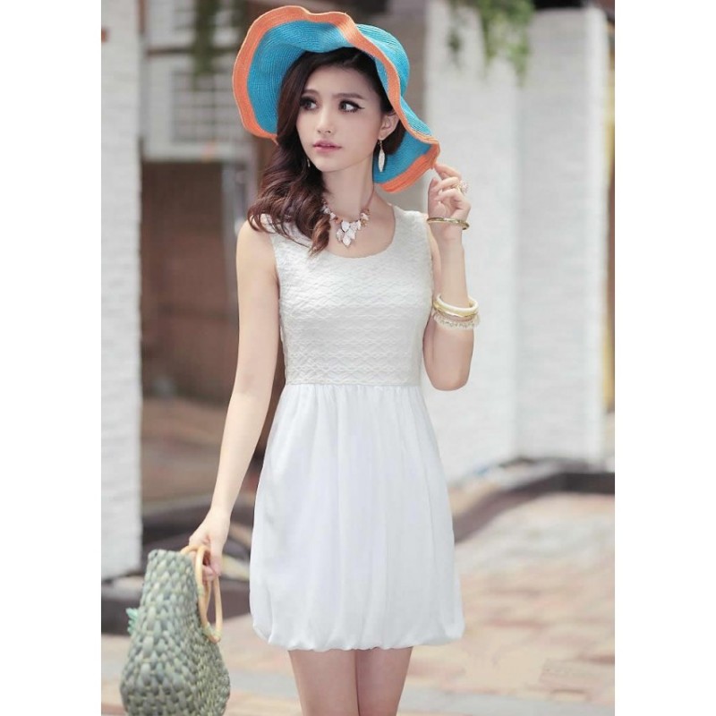 WD21186 Lovely Dress White