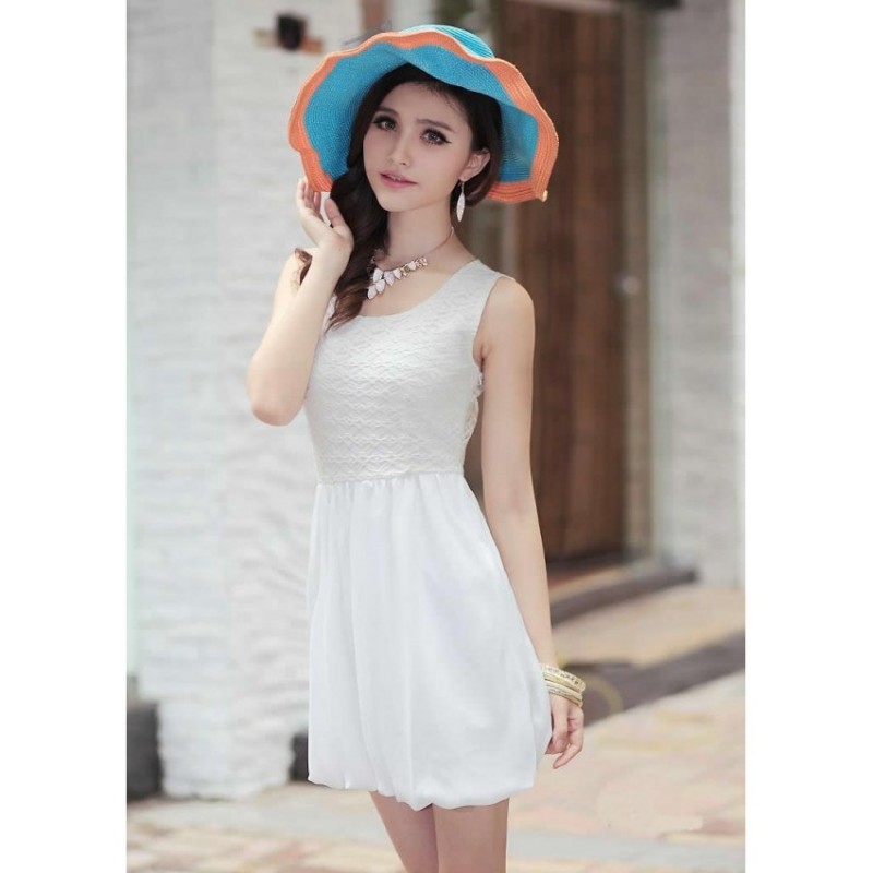 WD21186 Lovely Dress White