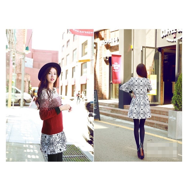 WD21192 Korea Stylish Dress White