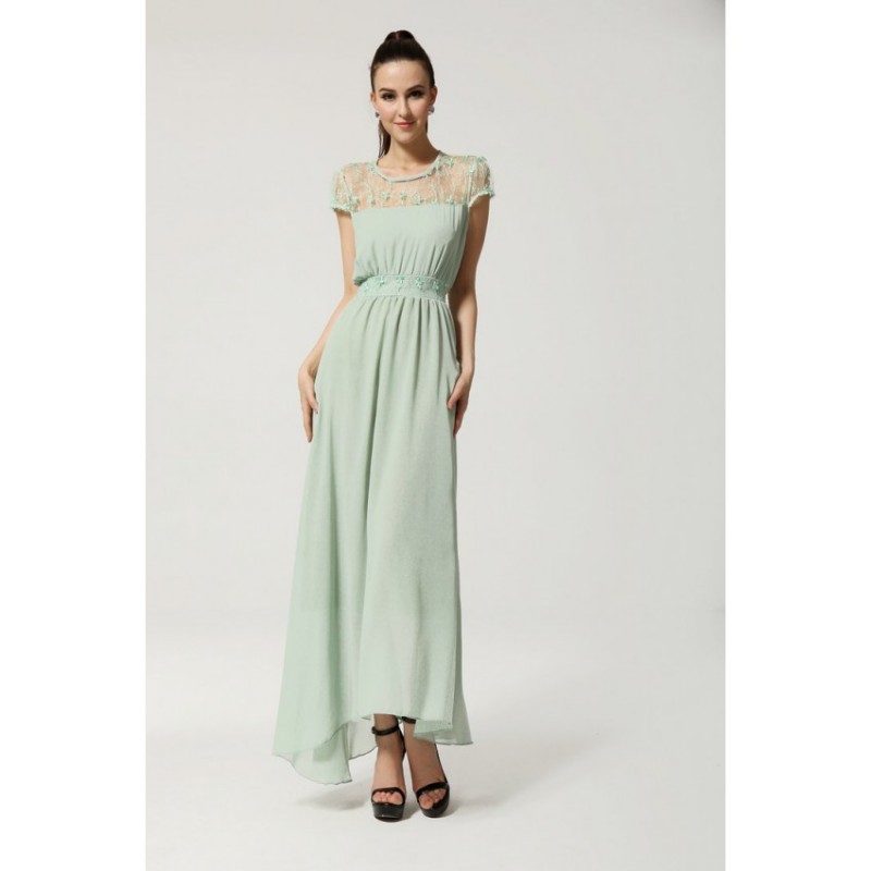 WD21194 Charming Maxi Dress Green