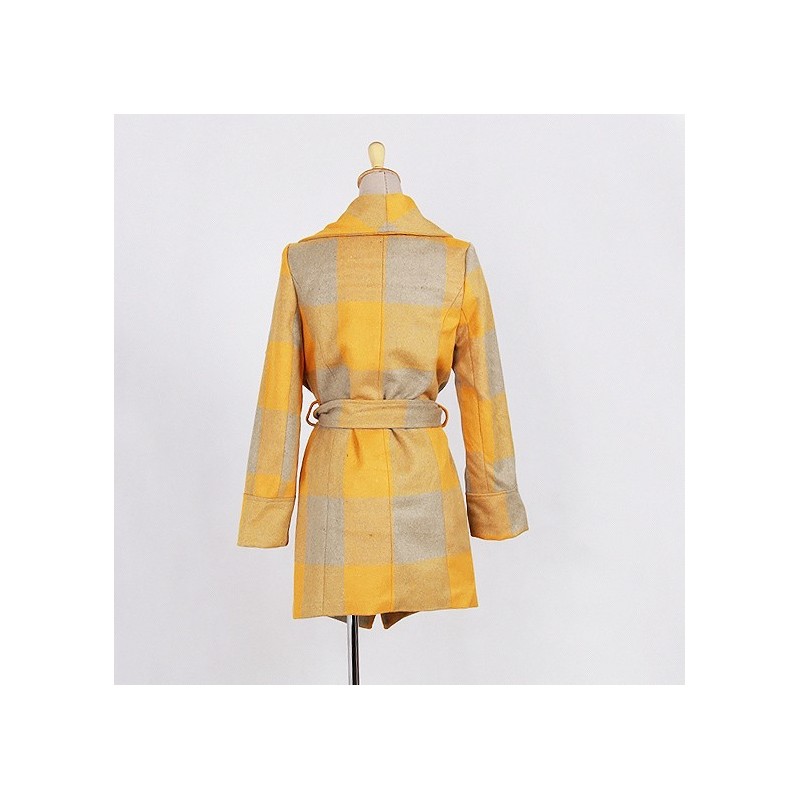 WJ21207 Fashion Woolen Coat Yellow