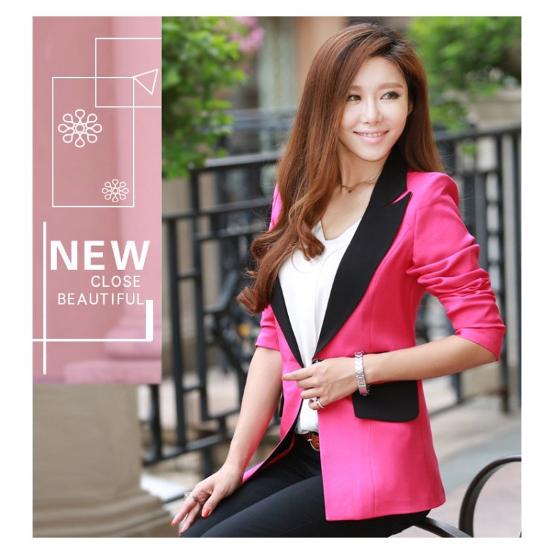 WJ21212 Fashion OL Coat Dark Pink