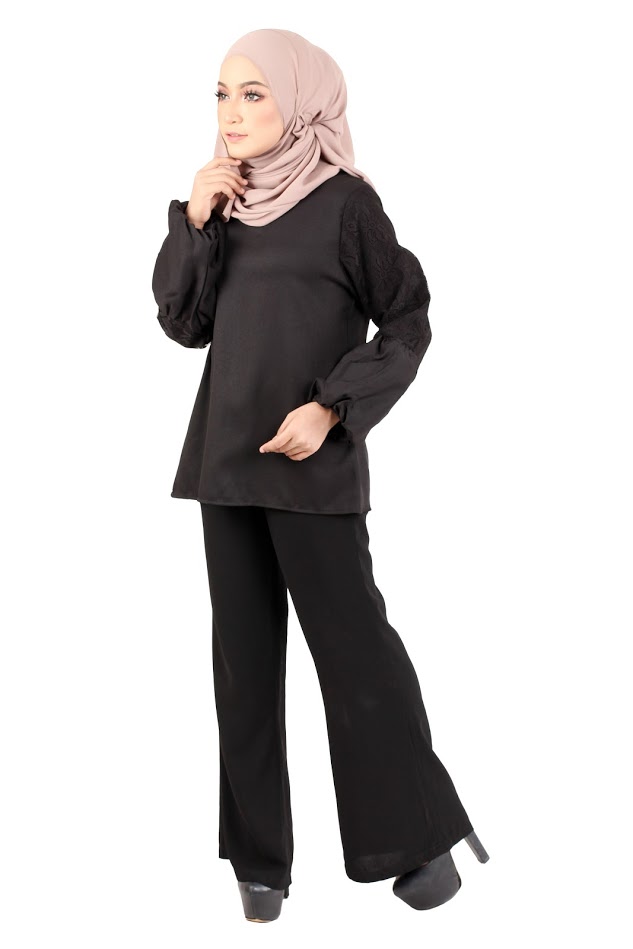 QA-368 Fashion Muslimah Blouse Black