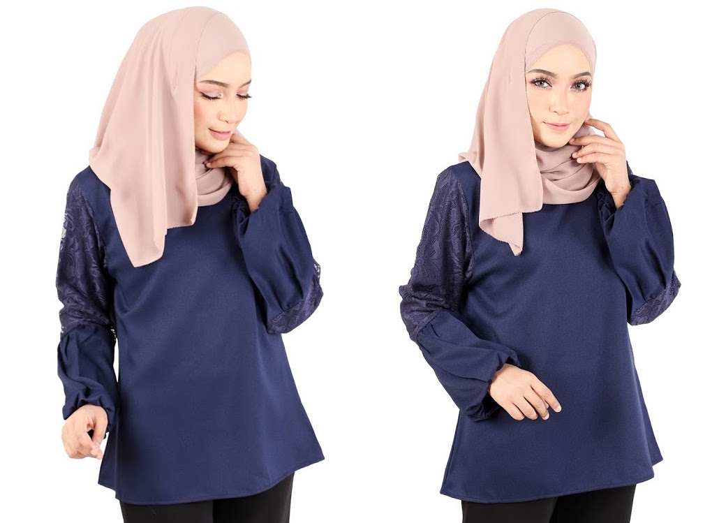 QA-368 Fashion Muslimah Blouse Blue