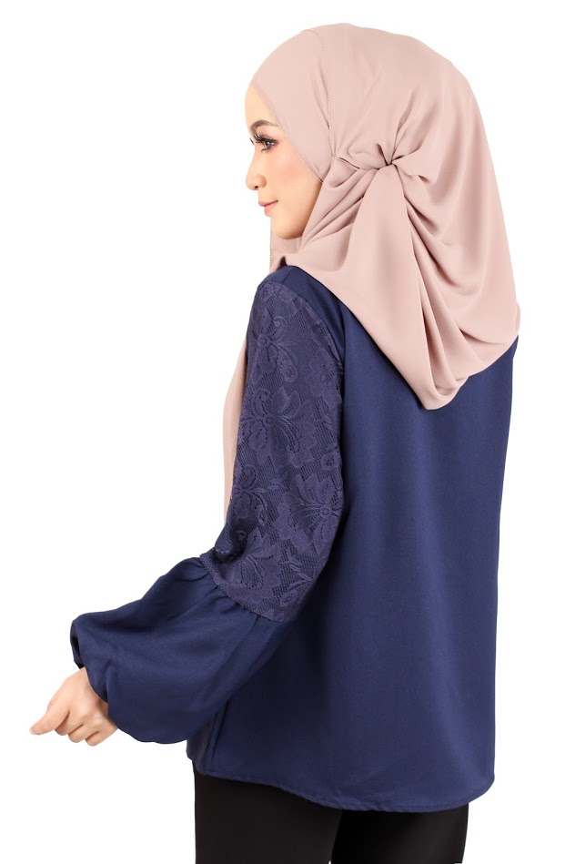 QA-368 Fashion Muslimah Blouse Blue