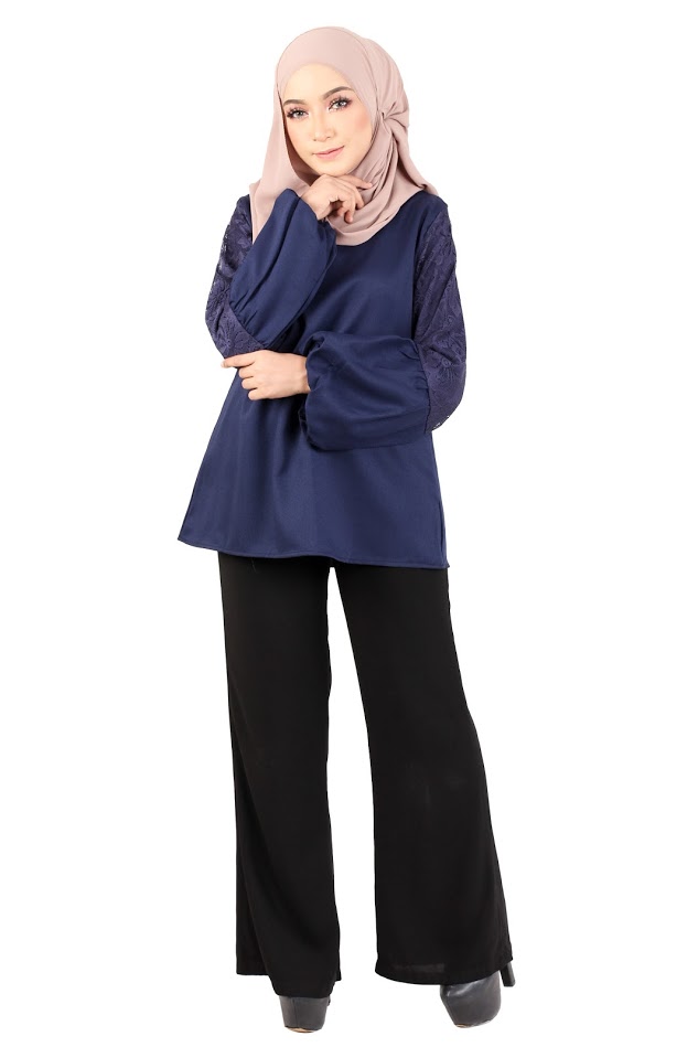 QA-368 Fashion Muslimah Blouse Blue