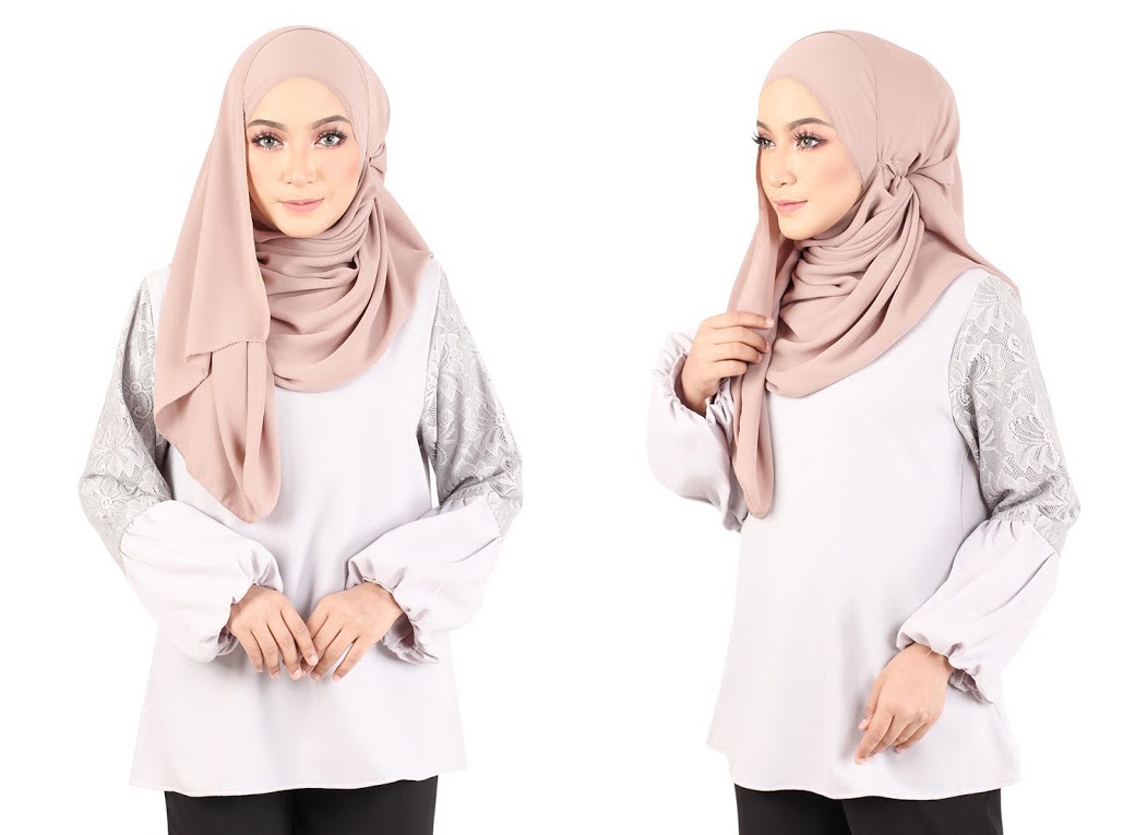 QA-368 Fashion Muslimah Blouse Grey