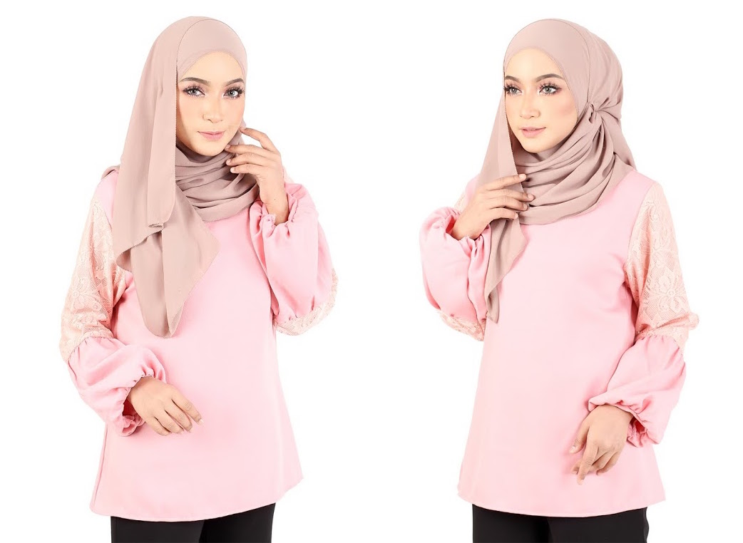 QA-368 Fashion Muslimah Blouse Pink